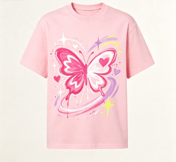 Vintage Graffiti Pattern Tee Loose Fit Casual Daily Wear Short Sleeve T‑Shirt