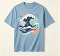Vintage Graffiti Pattern Tee Loose Fit Casual Daily Wear Short Sleeve T‑Shirt