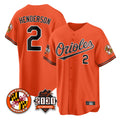 Lashops B.Orioles #2 Gunnar Henderson Player Orange 30th Anniversary of 2131 Home Game Stitched Jerseys