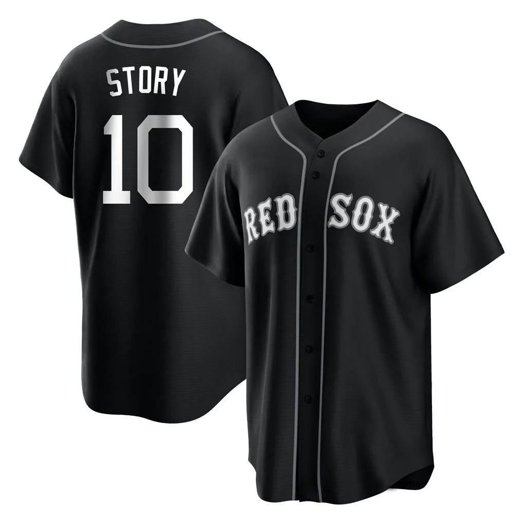 Lashops B.Red Sox #10 Trevor Story Player Black Home Game Stitched Jerseys