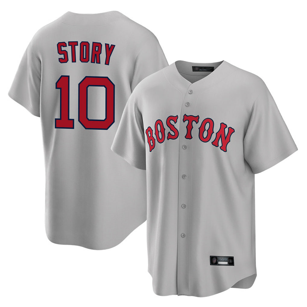 Lashops B.Red Sox #10 Trevor Story Player Gray Road Home Game Stitched Jerseys