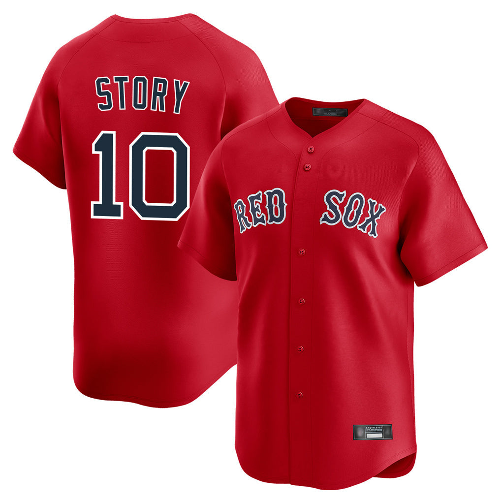 Lashops B.Red Sox #10 Trevor Story Player Red Limited Home Game Stitched Jerseys