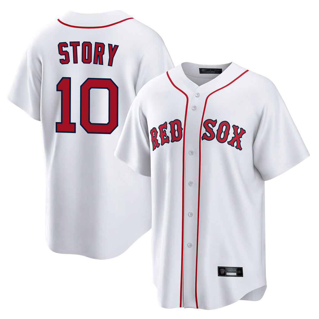 Lashops B.Red Sox #10 Trevor Story Player White Home Game Stitched Jerseys