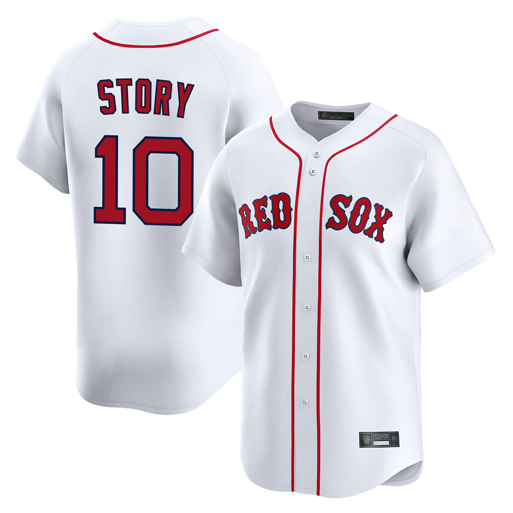 Lashops B.Red Sox #10 Trevor Story Player White Limited Home Game Stitched Jerseys