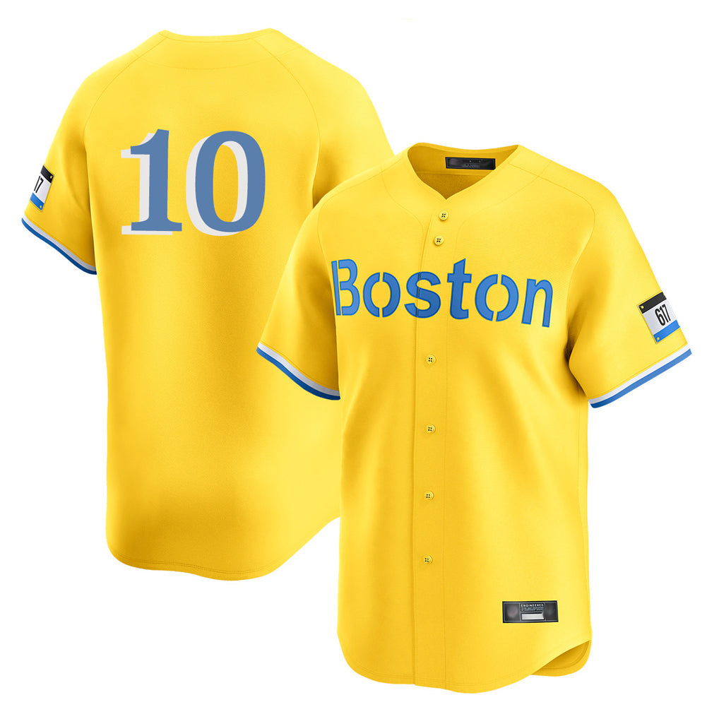 Lashops B.Red Sox #10 Trevor Story Player Yellow Limited Home Game Stitched Jerseys