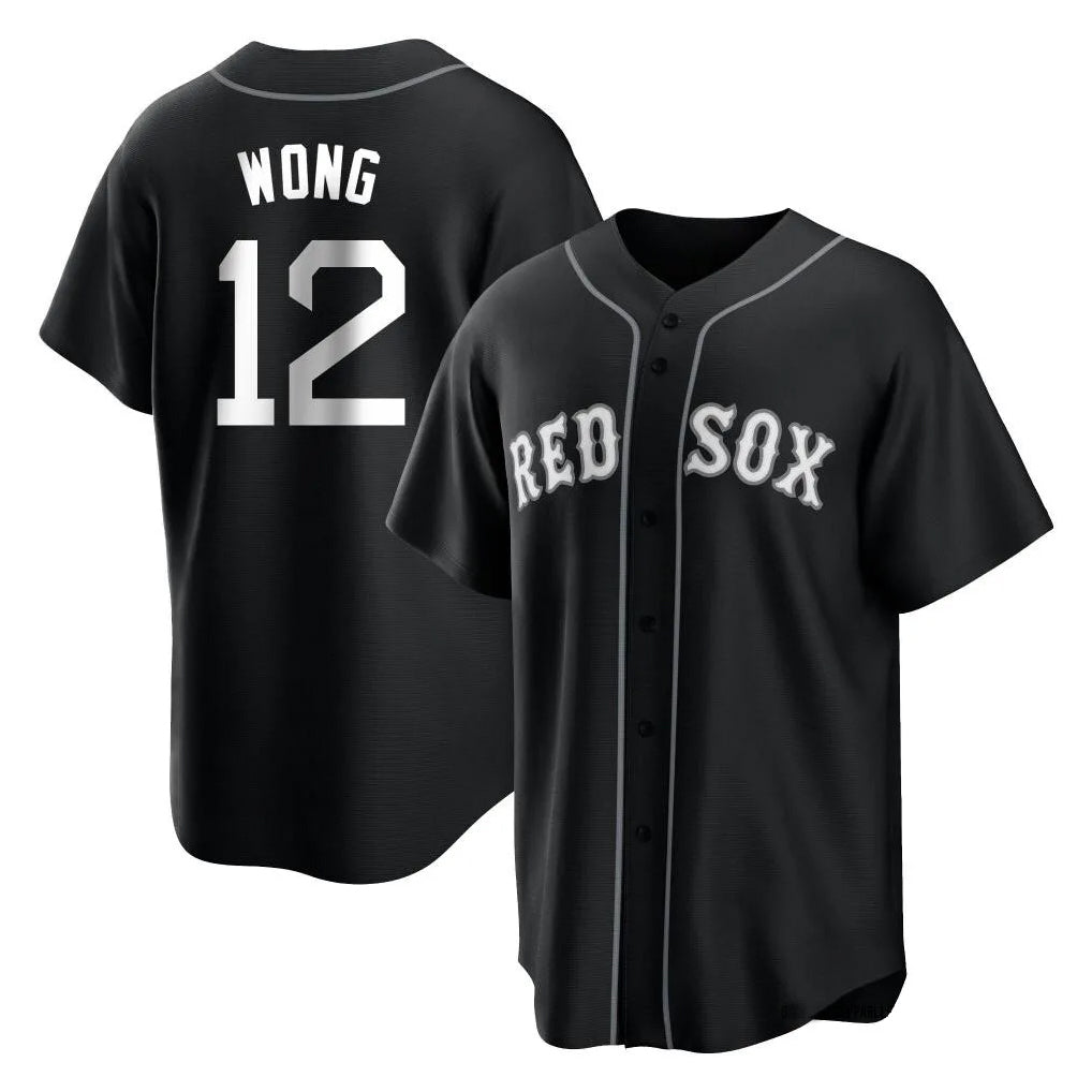 Lashops B.Red Sox #12 Connor Wong Player Black Home Game Stitched Jerseys