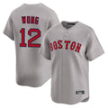 Lashops B.Red Sox #12 Connor Wong Player Gray Road Limited Home Game Stitched Jerseys
