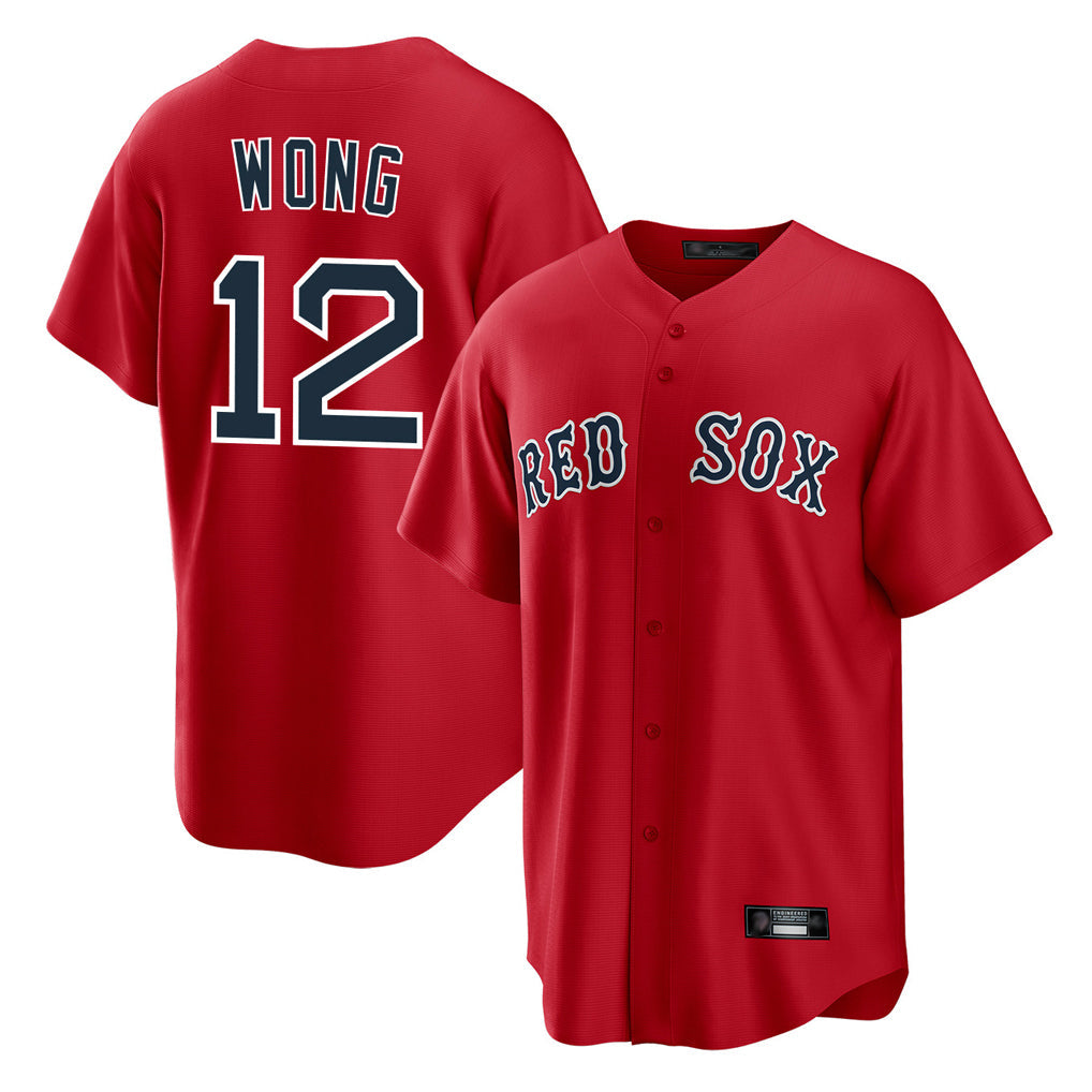Lashops B.Red Sox #12 Connor Wong Player Red Home Game Stitched Jerseys