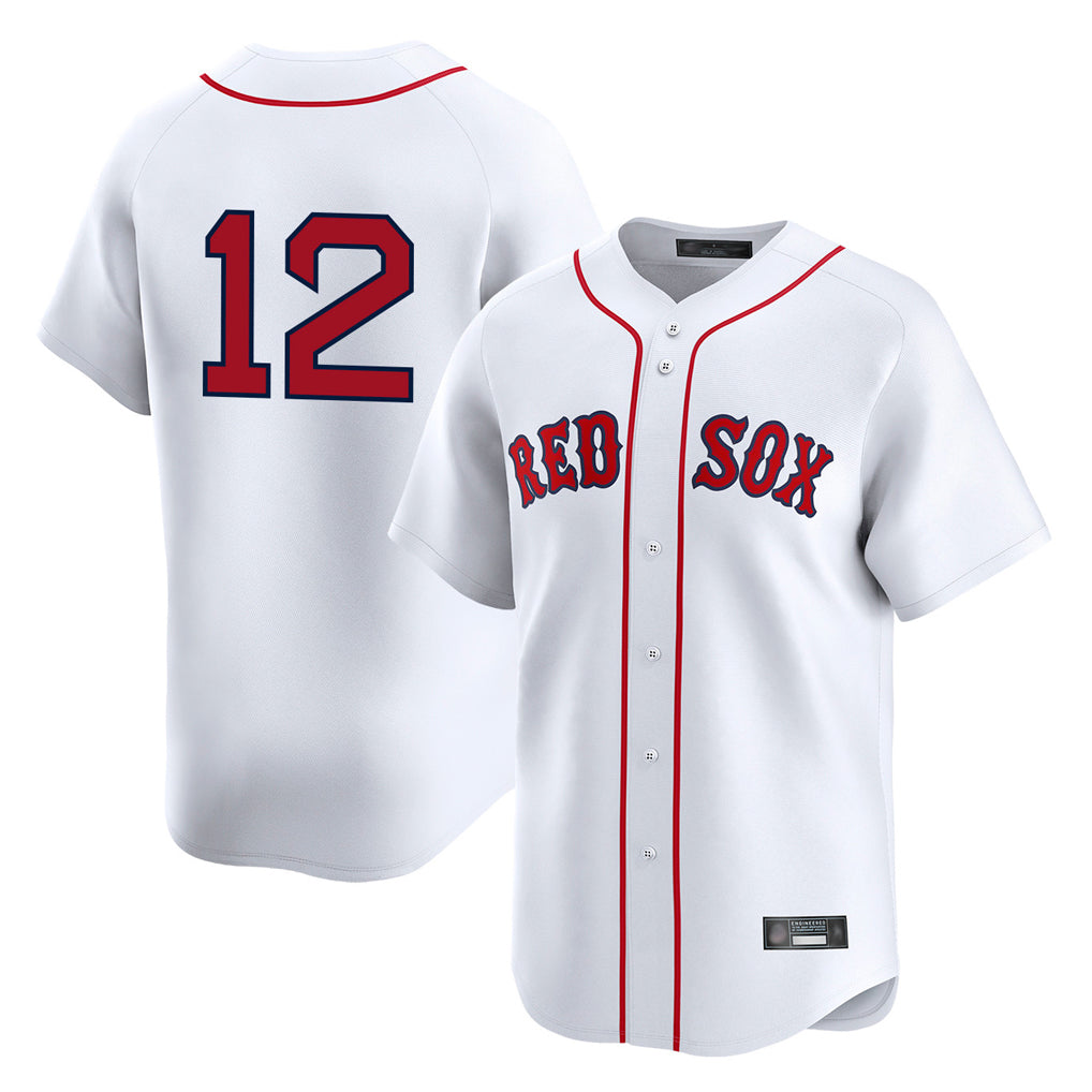 Lashops B.Red Sox #12 Connor Wong Player White Limited Home Game Stitched Jerseys