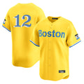 Lashops B.Red Sox #12 Connor Wong Player Yellow Limited Home Game Stitched Jerseys