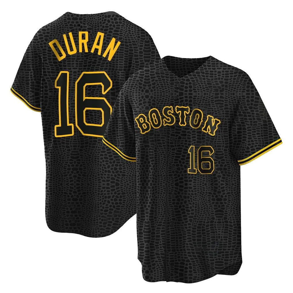 Lashops B.Red Sox #16 Jarren Duran Player Black Snake Skin City Home Game Stitched Jerseys