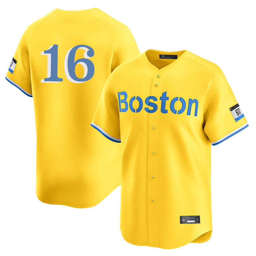 Lashops B.Red Sox #16 Jarren Duran Player Yellow Limited Home Game Stitched Jersey