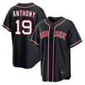 Lashops B.Red Sox #19 Roman Anthony Player Black Out Home Game Stitched Jerseys