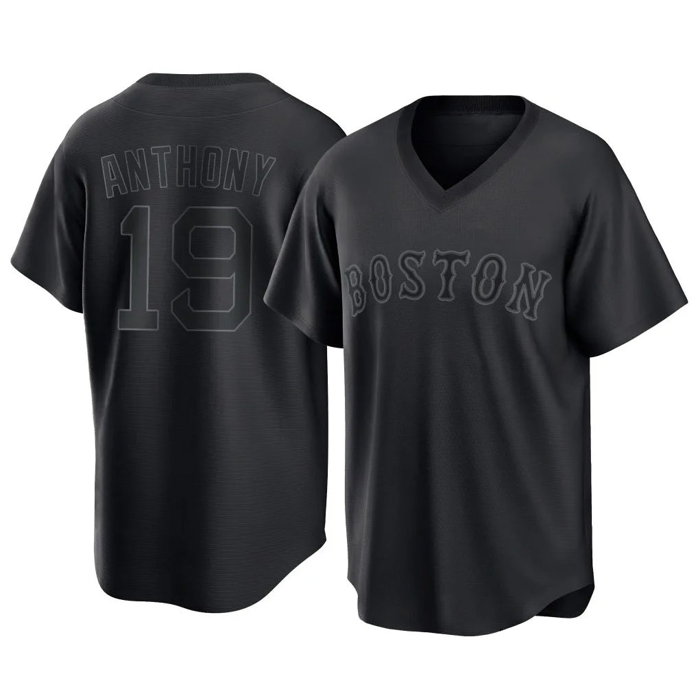 Lashops B.Red Sox #19 Roman Anthony Player Black T-shirt Home Game Stitched Jerseys