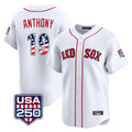 Lashops B.Red Sox #19 Roman Anthony Player White USA 250 Fourth of July Limited Home Game Stitched Jerseys