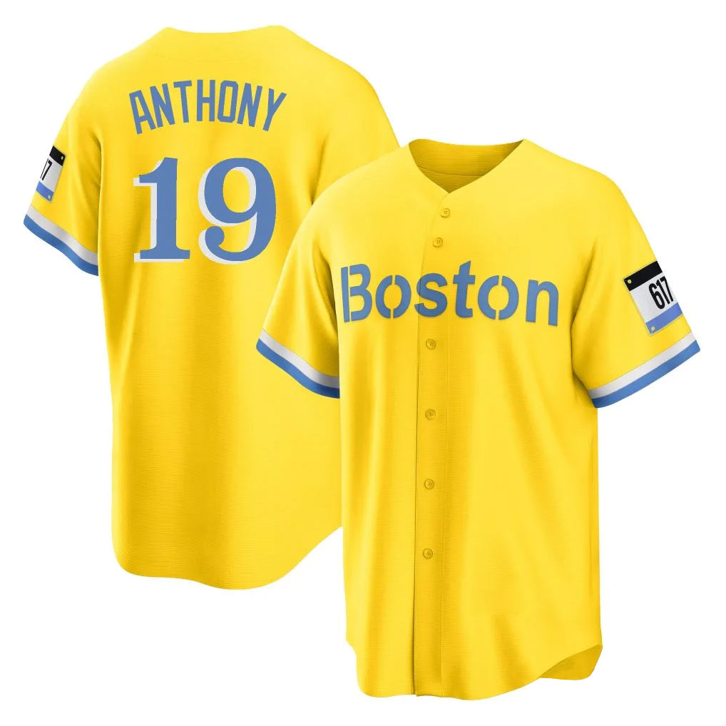 Lashops B.Red Sox #19 Roman Anthony Player Yellow Home Game Stitched Jerseys