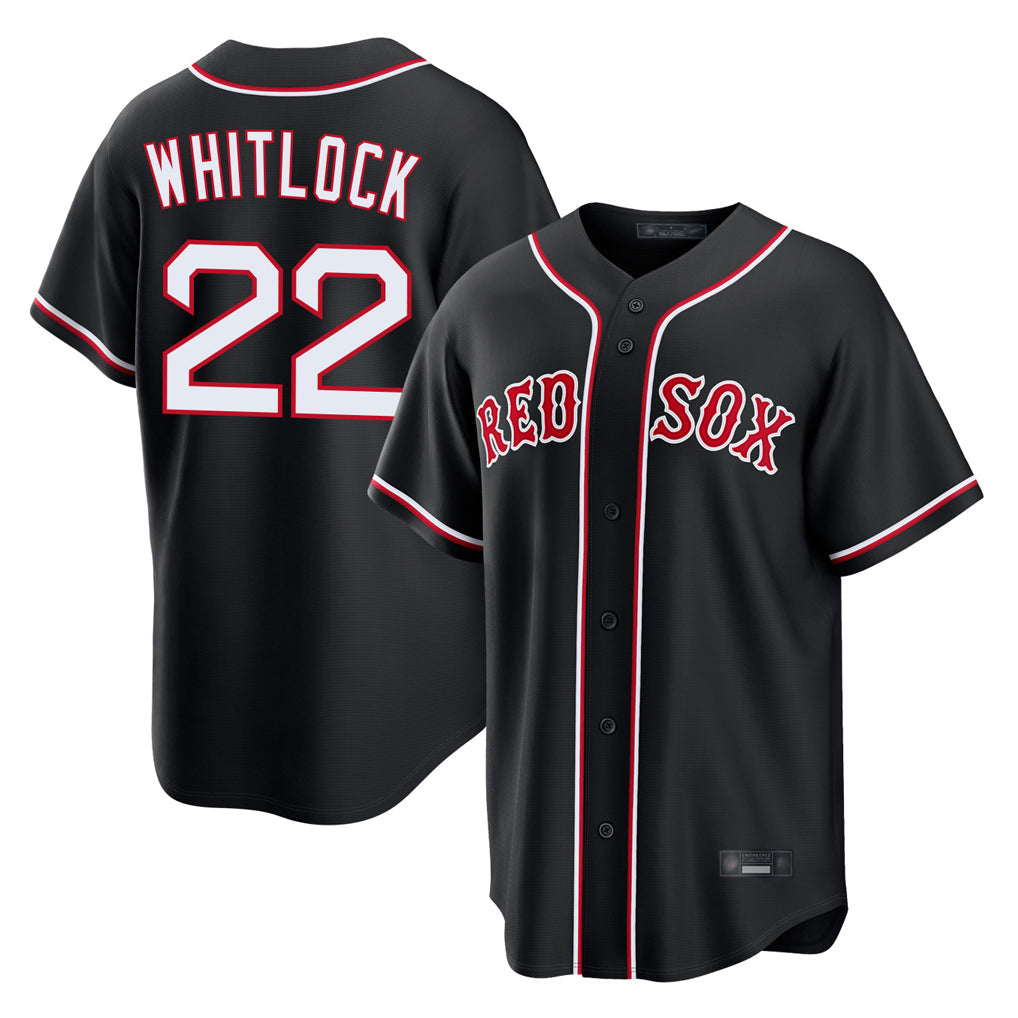 Lashops B.Red Sox #22 Garrett Whitlock Player Black Out Home Game Stitched Jerseys