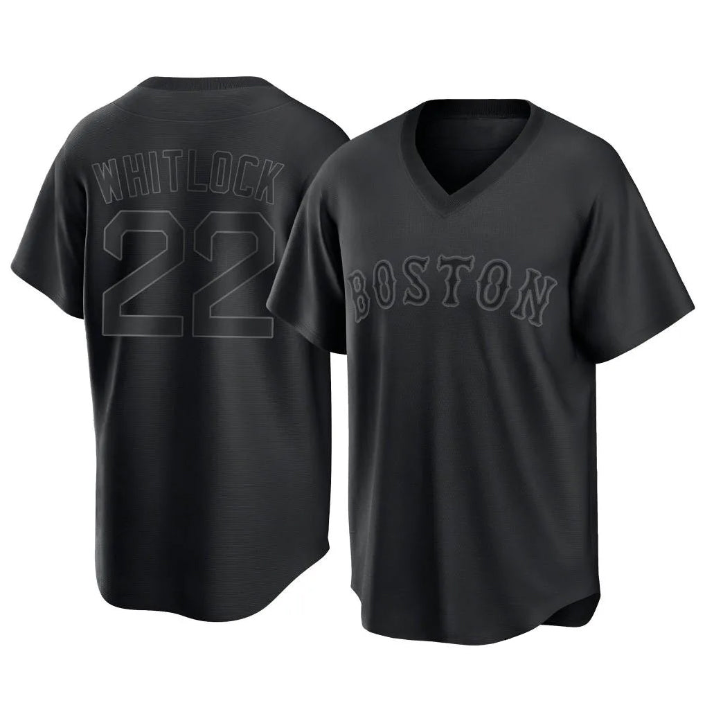 Lashops B.Red Sox #22 Garrett Whitlock Player Black T-shirt Home Game Stitched Jerseys