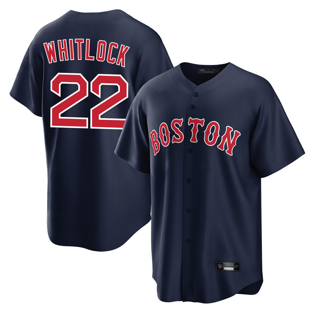 Lashops B.Red Sox #22 Garrett Whitlock Player Navy Home Game Stitched Jerseys