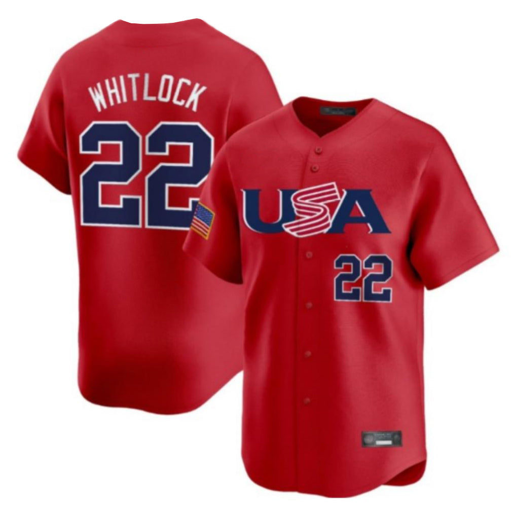 Lashops B.Red Sox #22 Garrett Whitlock Player Red USA World Classic Home Game Stitched Jerseys