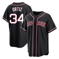 Lashops B.Red Sox #34 David Ortiz Player Black Out Home Game Stitched Jerseys