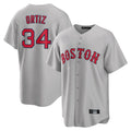 Lashops B.Red Sox #34 David Ortiz Player Gray Road Home Game Stitched Jerseys