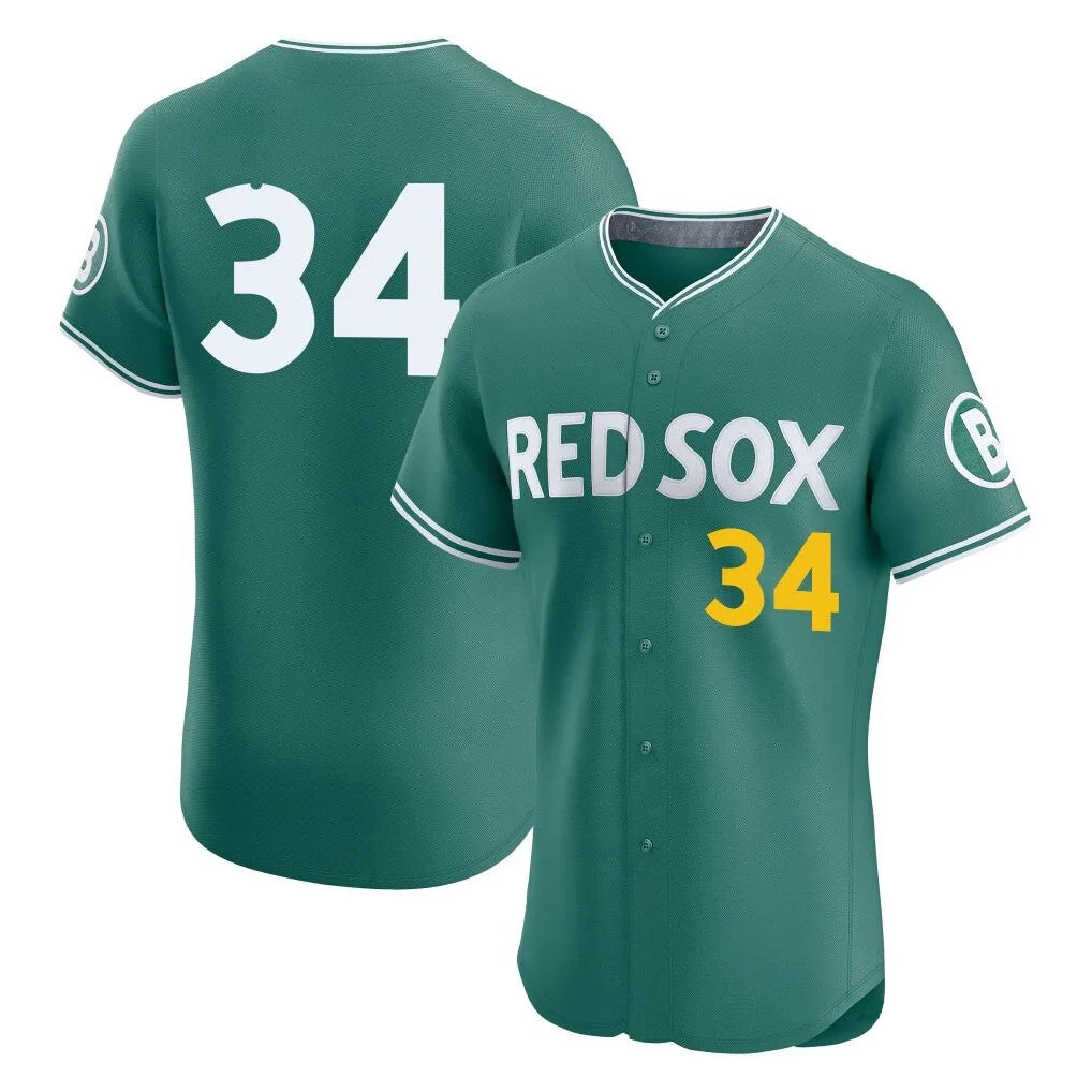 Lashops B.Red Sox #34 David Ortiz Player Green City Connect Limited Elite Home Game Stitched Jerseys