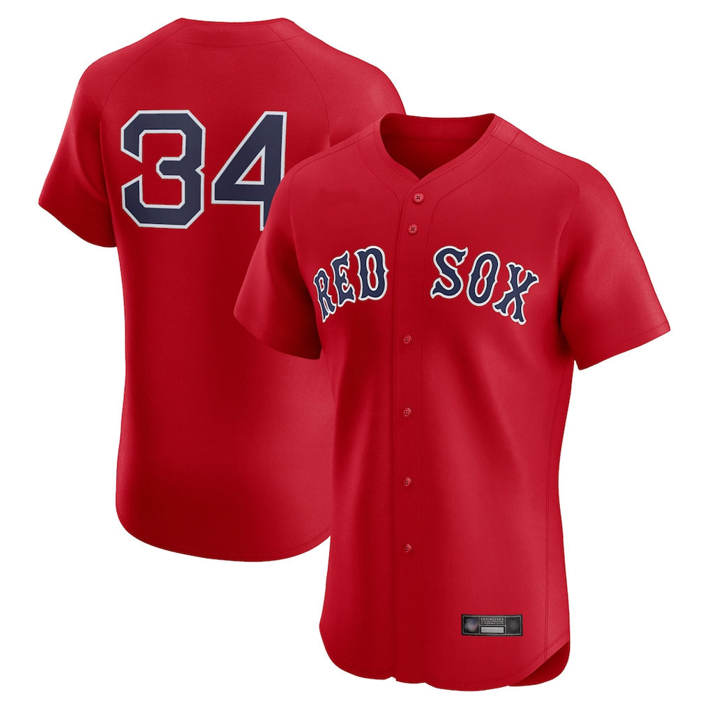 Lashops B.Red Sox #34 David Ortiz Player Red Limited Elite Home Game Stitched Jerseys