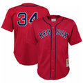 Lashops B.Red Sox #34 David Ortiz Player Red Mitchell & Ness Cooperstown Collection Mesh Home Stitched Jerseys