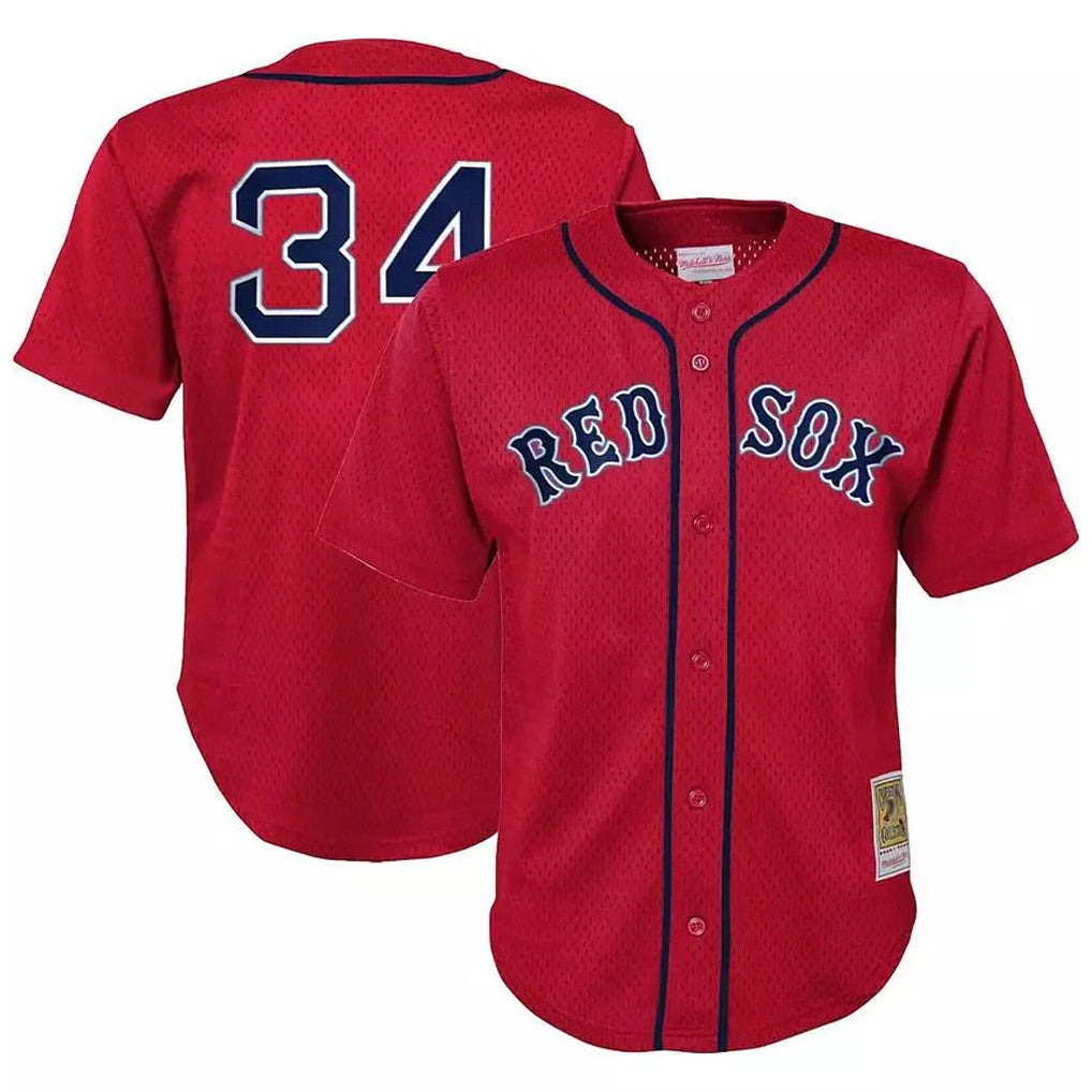 Lashops B.Red Sox #34 David Ortiz Player Red Mitchell & Ness Cooperstown Collection Mesh Home Stitched Jerseys