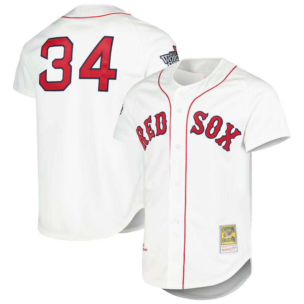 Lashops B.Red Sox #34 David Ortiz Player White Mitchell & Ness Cooperstown Collection Mesh Home Stitched Jerseys