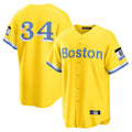 Lashops B.Red Sox #34 David Ortiz Player Yellow Home Game Stitched Jerseys