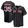 Lashops B.Red Sox #35 Garrett Crochet Player Black Out Home Game Stitched Jerseys