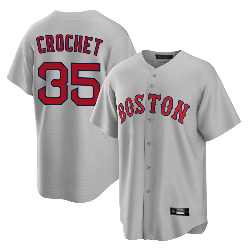 Lashops B.Red Sox #35 Garrett Crochet Player Gray Road Home Game Stitched Jerseys
