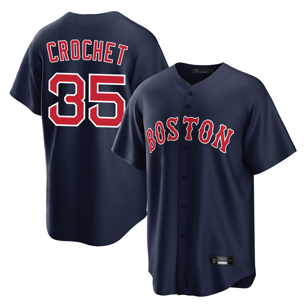 Lashops B.Red Sox #35 Garrett Crochet Player Navy Home Game Stitched Jerseys