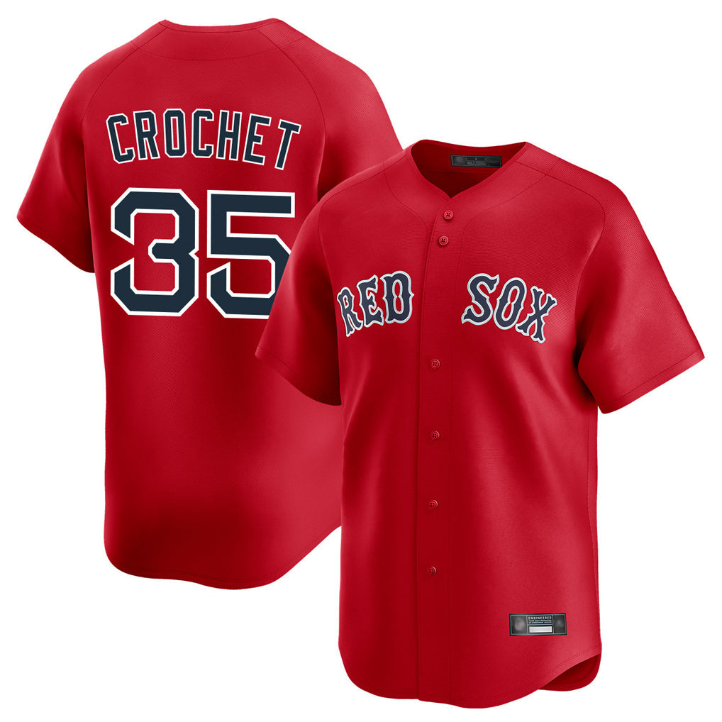 Lashops B.Red Sox #35 Garrett Crochet Player Red Limited Home Game Stitched Jerseys