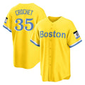 Lashops B.Red Sox #35 Garrett Crochet Player Yellow Home Game Stitched Jerseys
