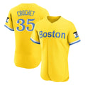 Lashops B.Red Sox #35 Garrett Crochet Player Yellow Limited Elite Home Game Stitched Jerseys