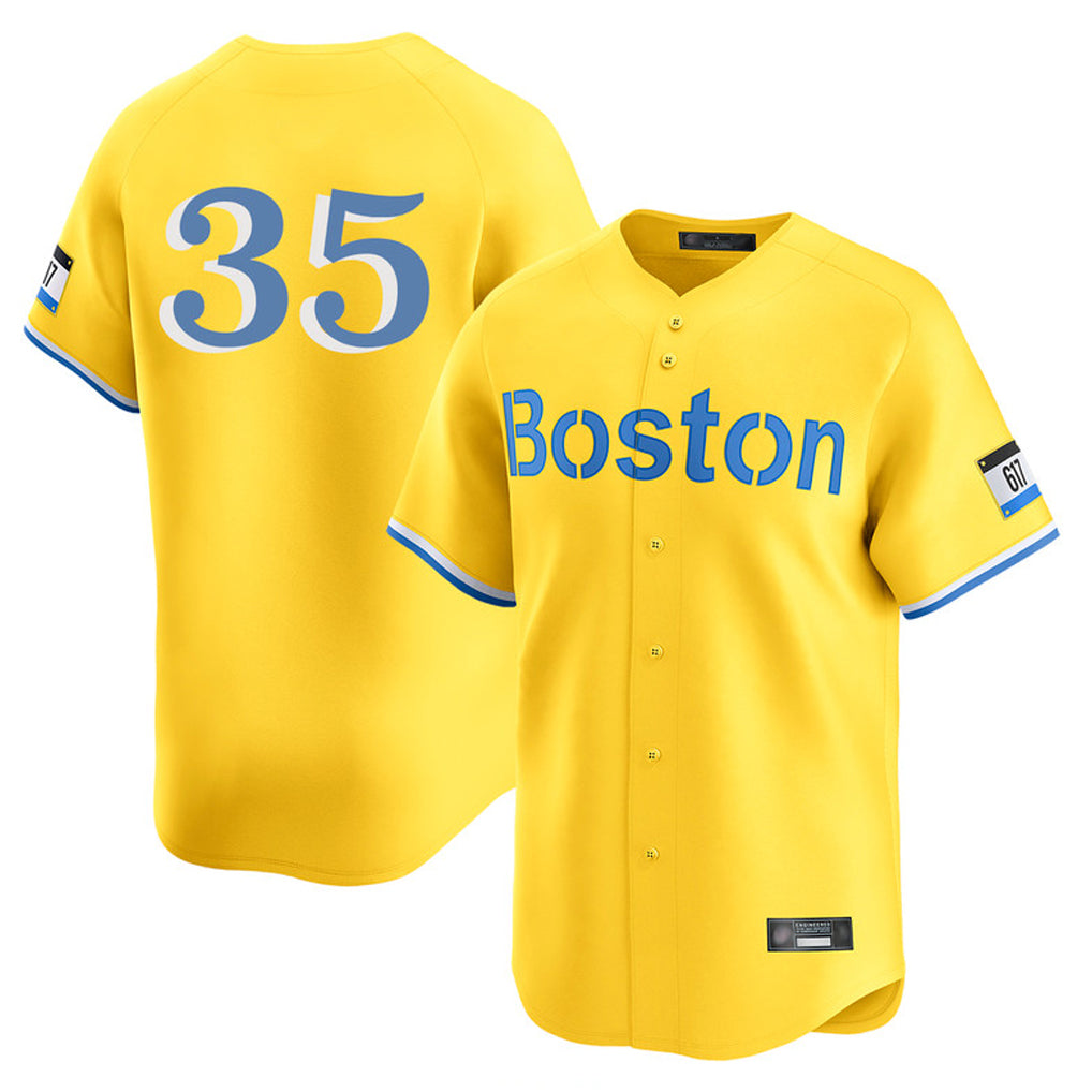 Lashops B.Red Sox #35 Garrett Crochet Player Yellow Limited Home Game Stitched Jerseys