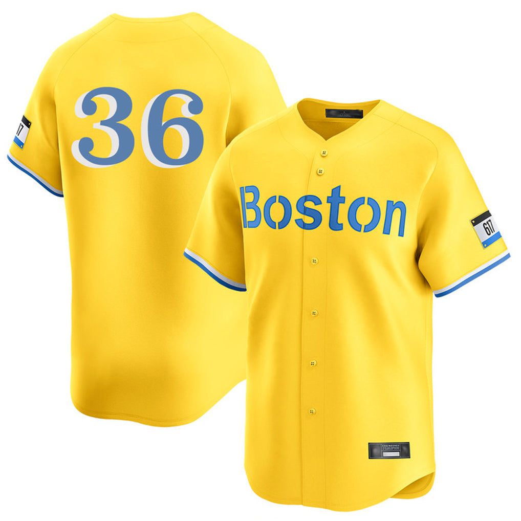 Lashops B.Red Sox #36 Triston Casas Player Yellow Limited Home Game Stitched Jersey