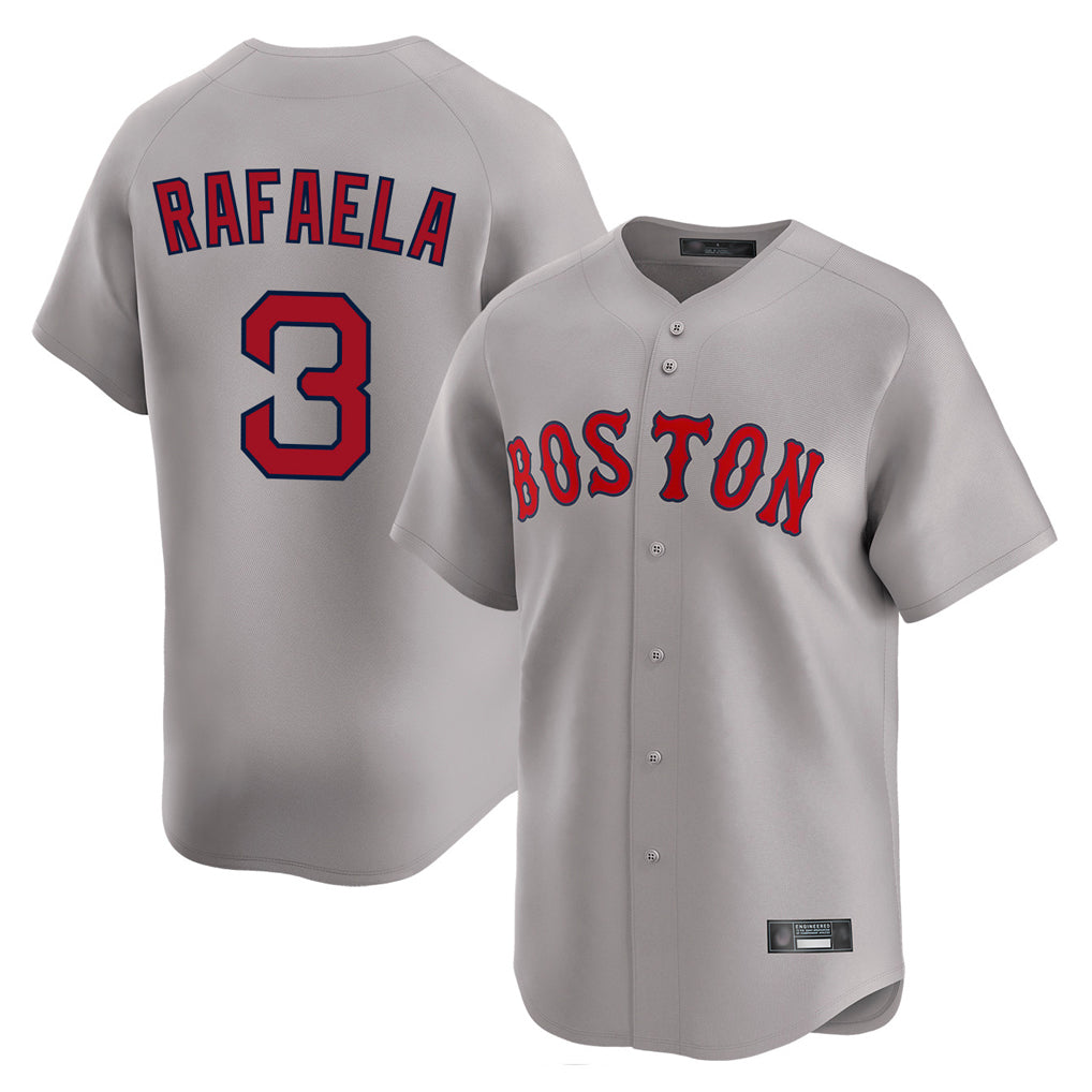 Lashops B.Red Sox #3 Ceddanne Rafaela Player Gray Road Limited Home Game Stitched Jersey