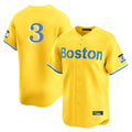 Lashops B.Red Sox #3 Ceddanne Rafaela Player Yellow Limited Home Game Stitched Jersey