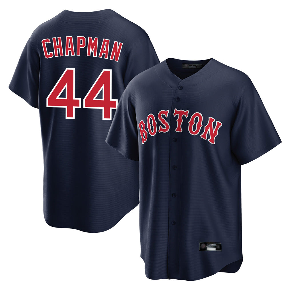 Lashops B.Red Sox #44 Aroldis Chapman Player Navy Home Game Stitched Jerseys