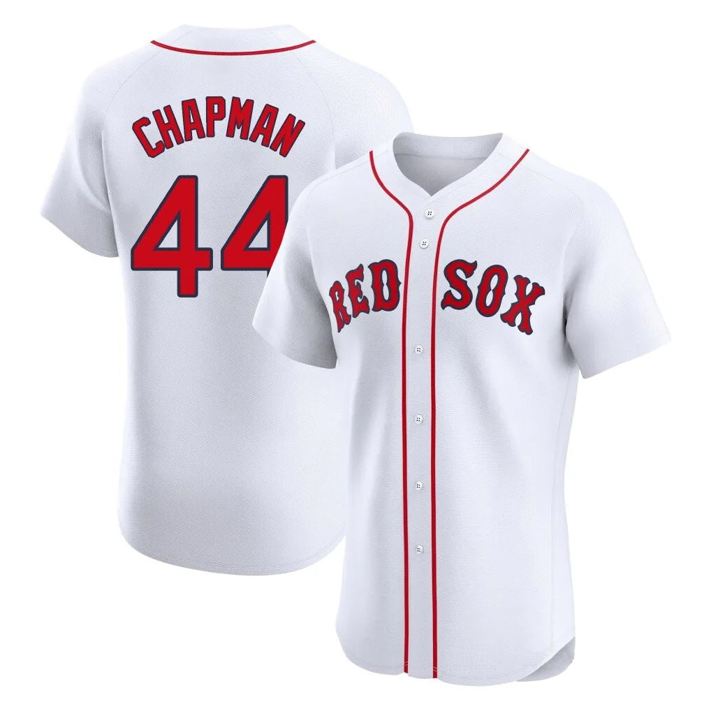 Lashops B.Red Sox #44 Aroldis Chapman Player White Limited Elite Home Game Stitched Jerseys