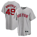 Lashops B.Red Sox #49 Tim Wakefield Player Gray Road Home Game Stitched Jerseys