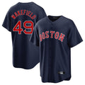 Lashops B.Red Sox #49 Tim Wakefield Player Navy Home Game Stitched Jerseys