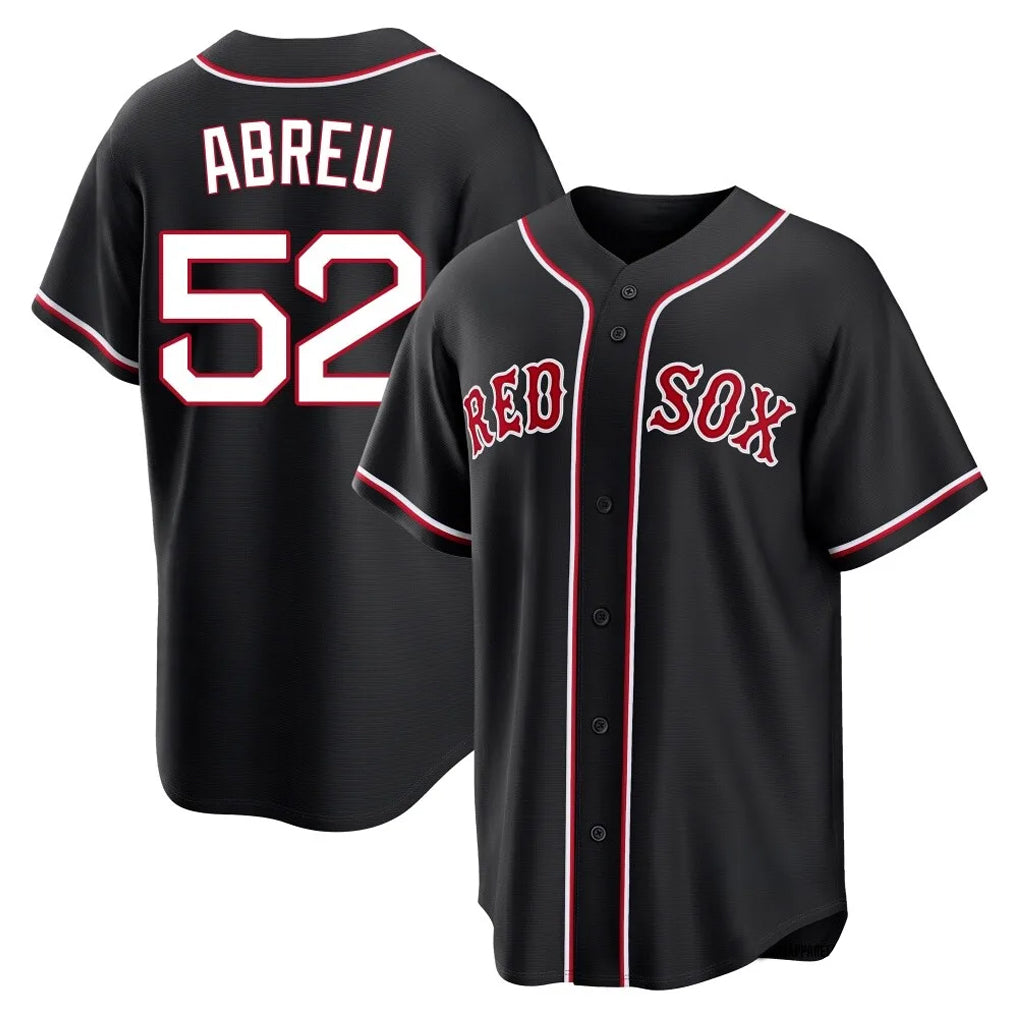 Lashops B.Red Sox #52 Wilyer Abreu Player Black Out Home Game Stitched Jerseys
