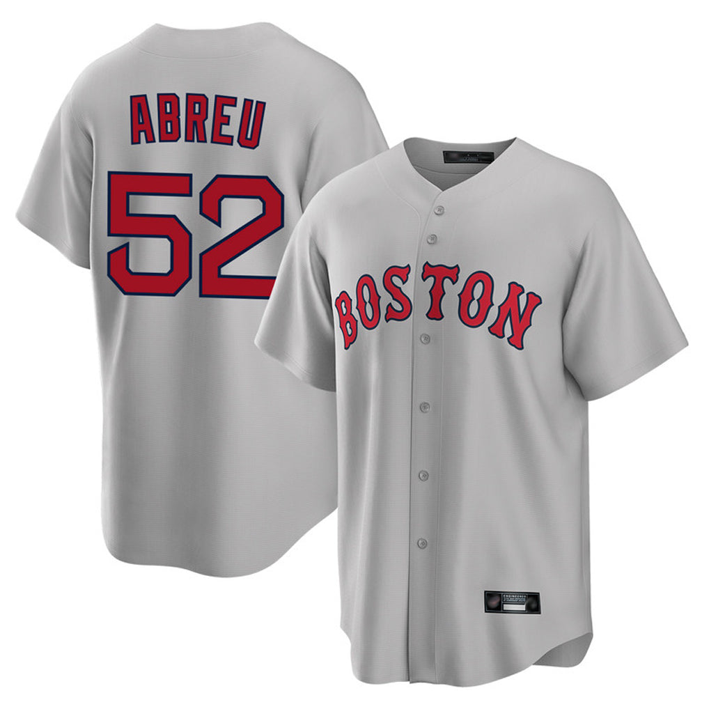 Lashops B.Red Sox #52 Wilyer Abreu Player Gray Road Home Game Stitched Jerseys