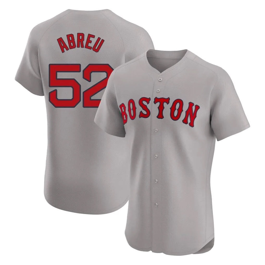 Lashops B.Red Sox #52 Wilyer Abreu Player Gray Road Limited Elite Home Game Stitched Jerseys