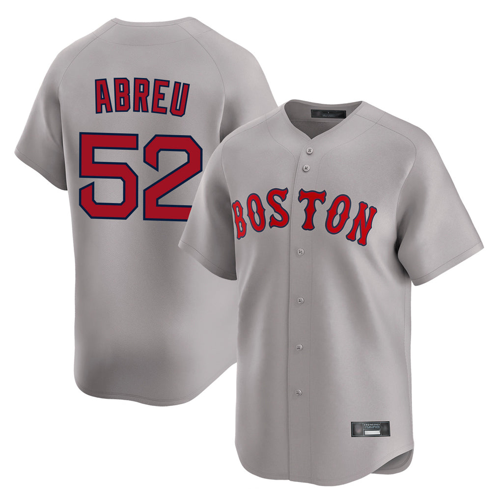 Lashops B.Red Sox #52 Wilyer Abreu Player Gray Road Limited Home Game Stitched Jerseys